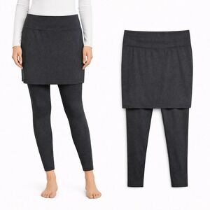 Cabi Charcoal Gray Skort Leggings Womans Size M Cotton Blend Heathered